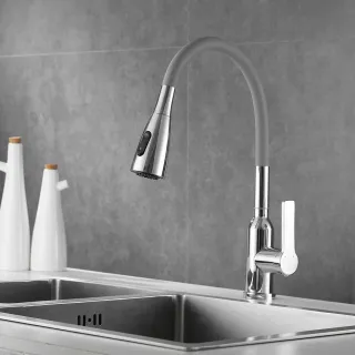 Смеситель для кухни Shevanik S843-9 серый/хром